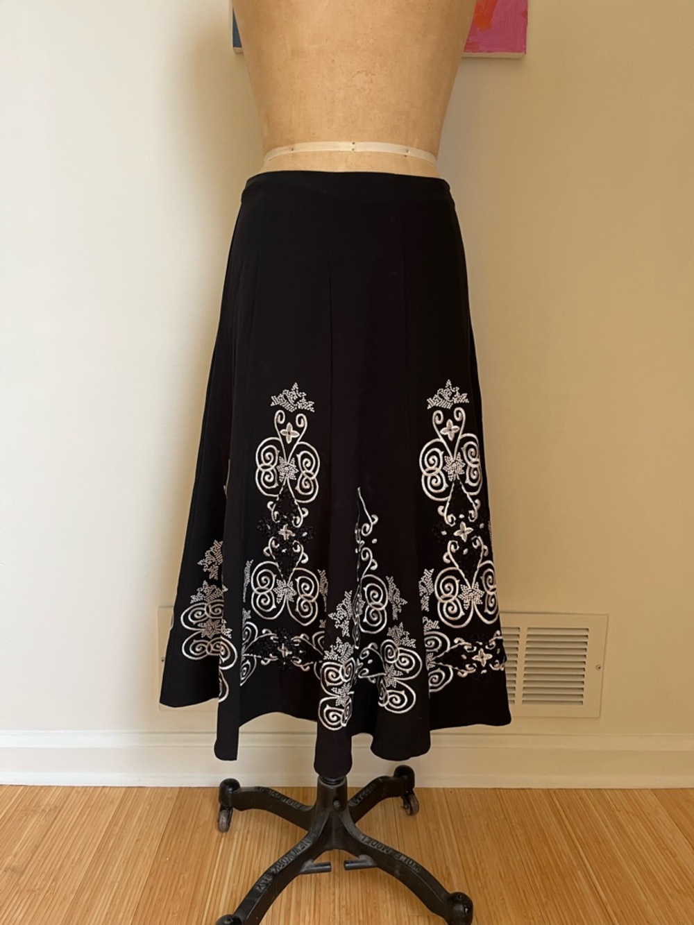 Allison Taylor Black Embroidered Skirt